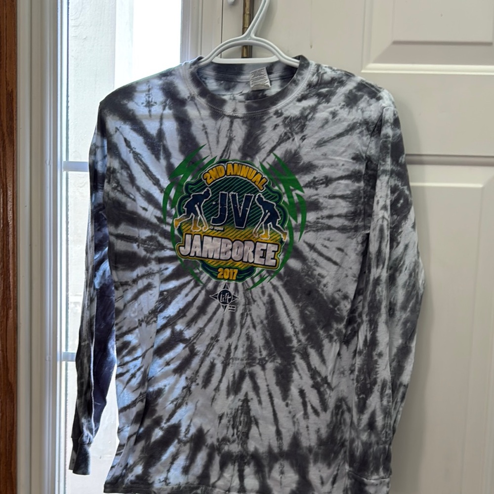 Gildan Black and White Tie-Dye Jamboree Long Sleeve Shirt